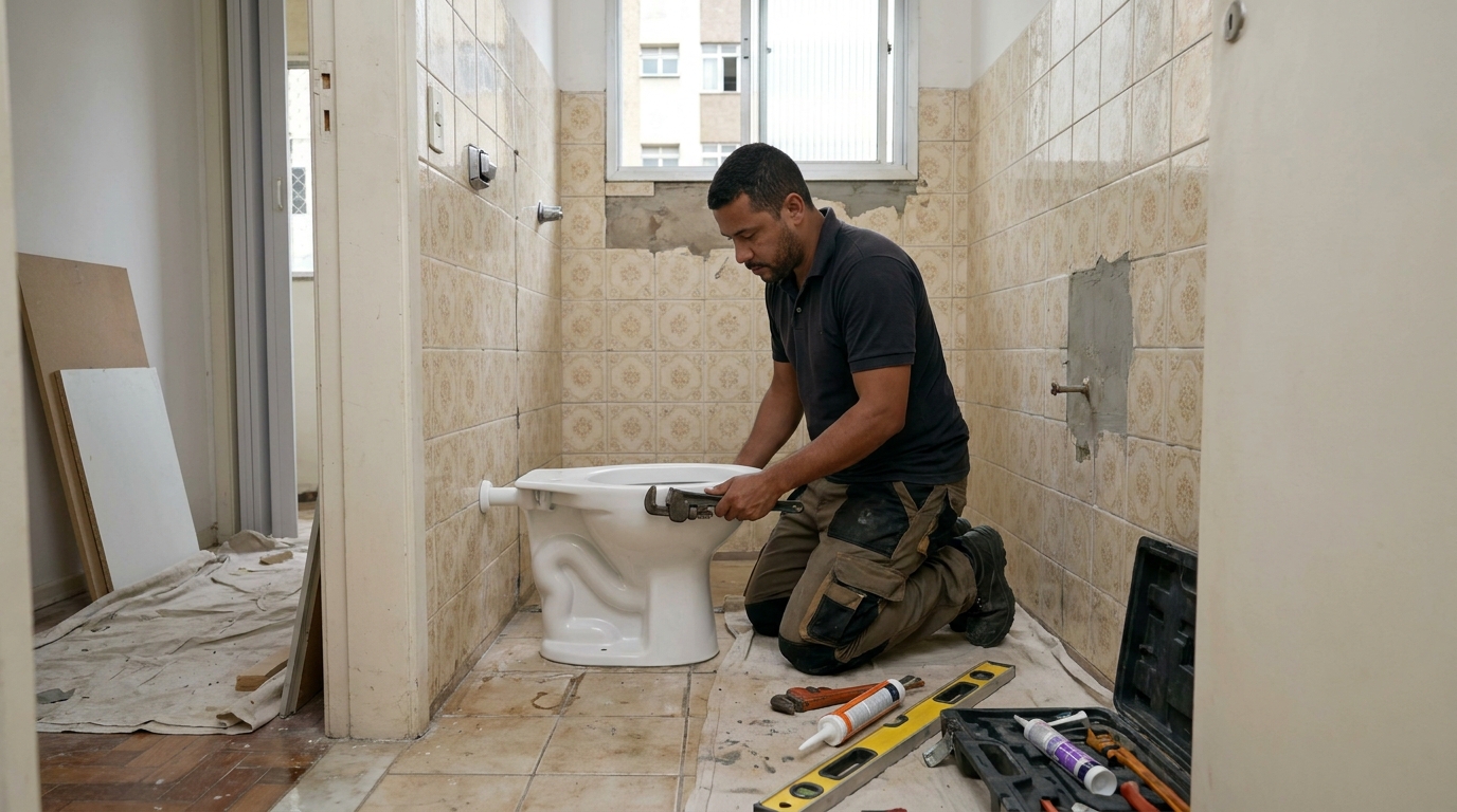 Instalação de vaso sanitário profissional em Guarulhos‑SP